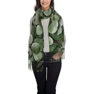 Bufandas De Invierno Con Estampado De Hojas De Eucalipto - R Bufandas De Invierno Con Estampado De Hojas De Eucalipto - R