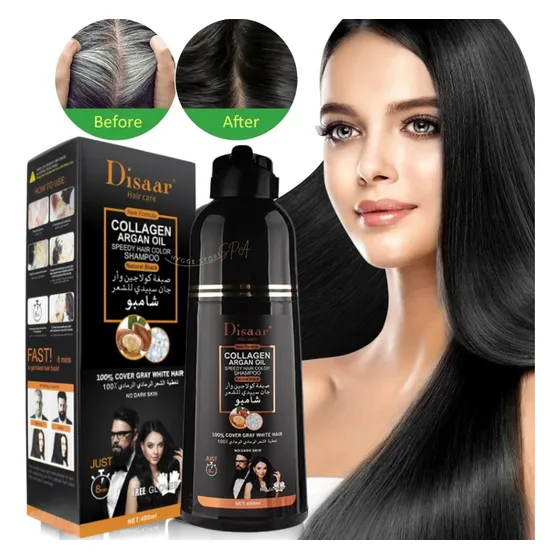 Shampoo Colorante Tinte Rápido Cubre Canas Larga Duración