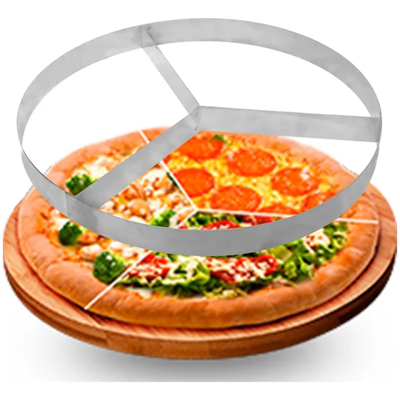 Aro Separador Sabores Pizza Esfiha Bolo 3 Divisórias 40cm