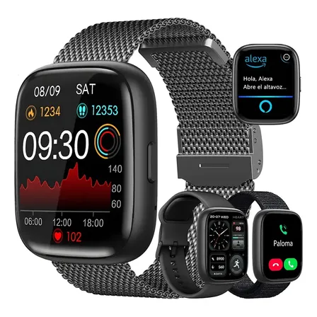 Relógio Smartwatch Prova D'água Ultra Mulher Rosa Original Preto