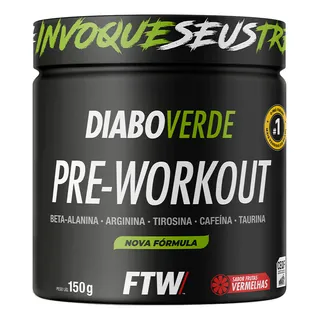 Suplemento Em PĂł Pre Treino Pre Workout Pote 150g Sabor Frutas Vermelhas Ftw - Diabo Verde Suplemento Em PĂł Pre Treino Pre Workout Pote 150g Sabor Frutas Vermelhas Ftw - Diabo Verde