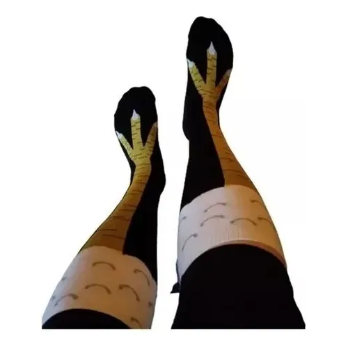 Medias Pata Pollo Gallina Largas Color Negro Debajo Rodilla