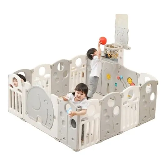 Corral Pvc Bebes Niños Juego Corral O Cerco Puertas Color Rosado Verde
