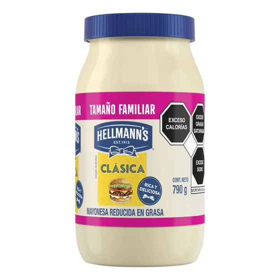 Hellmanns Mayonesa Clásica Con Aceite De Origen Natural Y Huevos De Gallina Libre 790 G