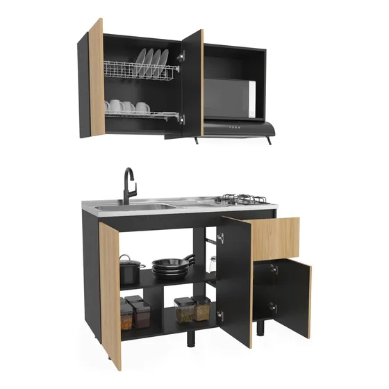 Cocina 120 Express Izq 60/88,1 X 120/119,9 X 40/51,5 Rta Color Wengue Fresno Eu