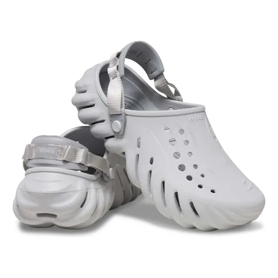 Ojotas Unisex Adultos Con Cierre Ajustable Gris Claro Crocs