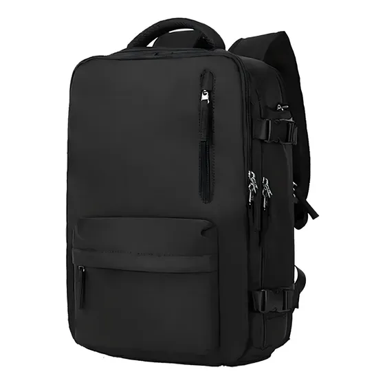 Mochila De Viaje De Gran Capacidad 35l Extensible Equipaje Color Negro Diseño De La Tela Liso