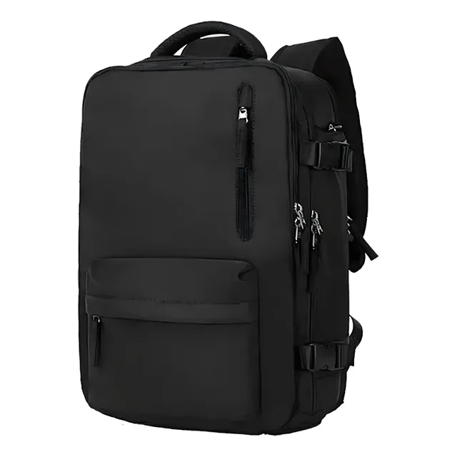 Mochila De Viaje De Gran Capacidad 35l Extensible Equipaje Color Negro Diseño De La Tela Liso