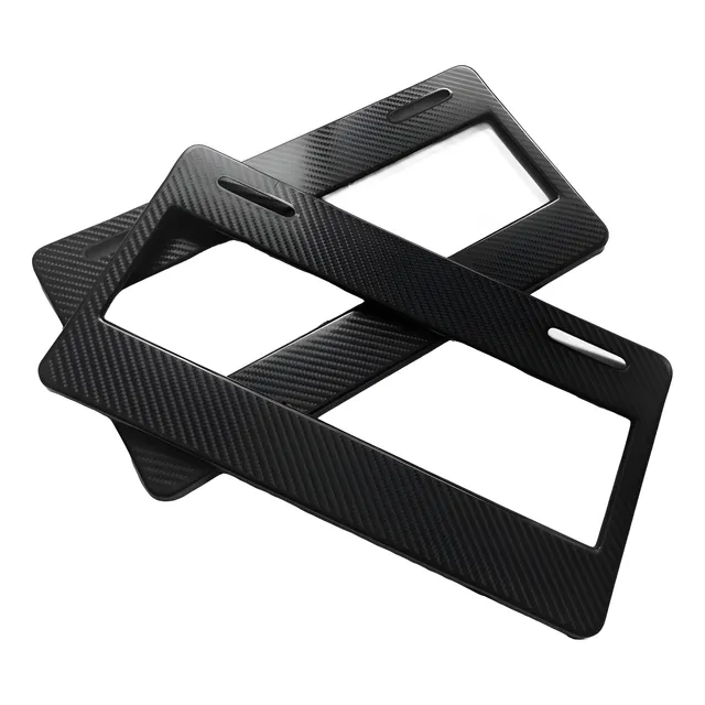 Par (2) Porta Placas Universal Estilo Fibra De Carbono