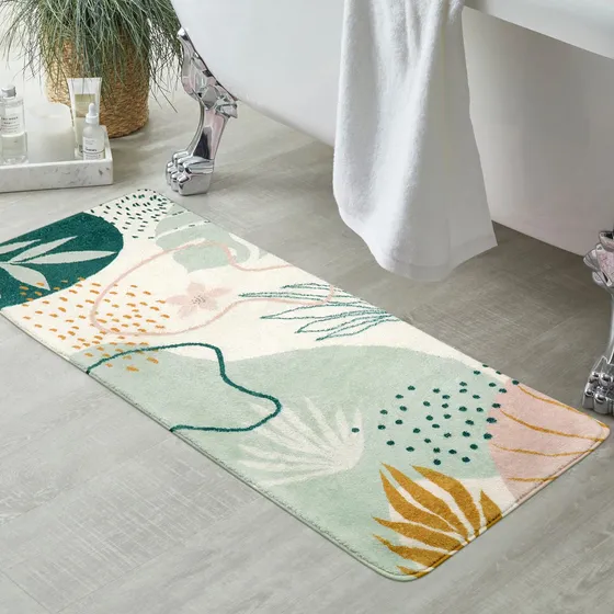 Linda Alfombra Baño Larga Bohemia Moderna Terciopelo Suave X