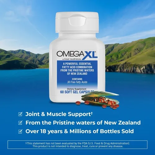 Omega Xl (60 Cápsulas) Alivio Del Dolor Articular, Omega 3 Sabor Sin Sabor