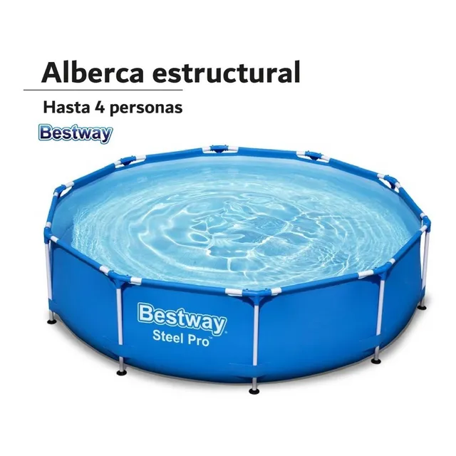 Alberca estructural redonda Bestway 56677 con capacidad de 4.678L 3.05m de diámetro