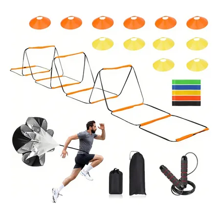 Kit De Entrenamiento Cono+escalera+paracaída/agilidad/fútbol