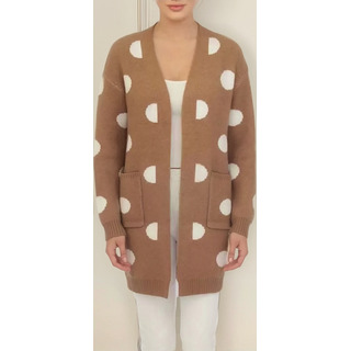 Sueter Abrigo Tejido Punto Cuello V Largo Casual Elegante Sueter Abrigo Tejido Punto Cuello V Largo Casual Elegante