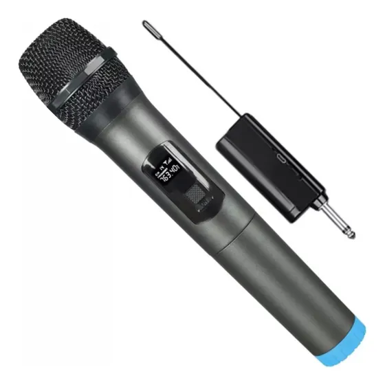 Microfone Sem Fio Dinamico Profissional Recarregável Uhf P10