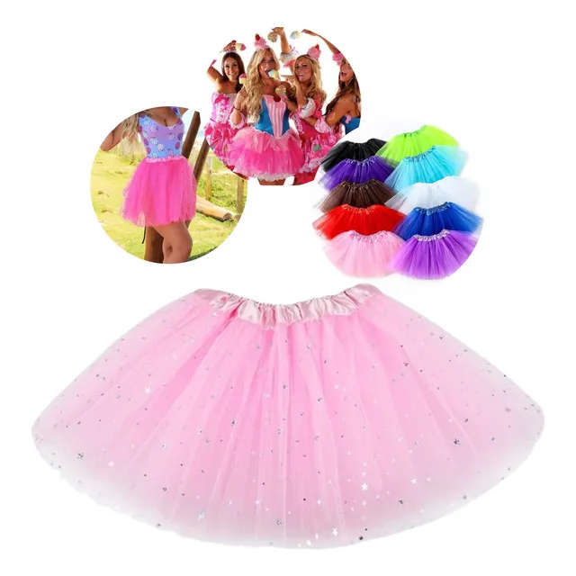 1 Saia De Tule Adulto Com Brilho Glitter Carnaval 40 Cm