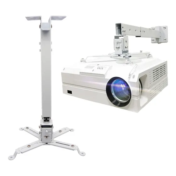 Suporte Projetor De Teto Parede Datashow Universal Regulável Cor Branco