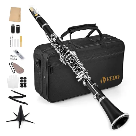 Clarinete Si Bemol 17 Chaves Vedo Com Estojo Case Luxo Preto