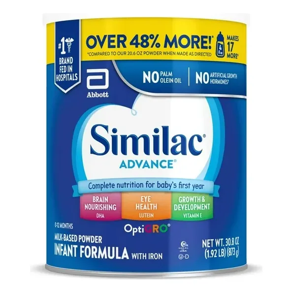 Similac Advance Formula Para Bebe Leche En Polvo 873g Lata