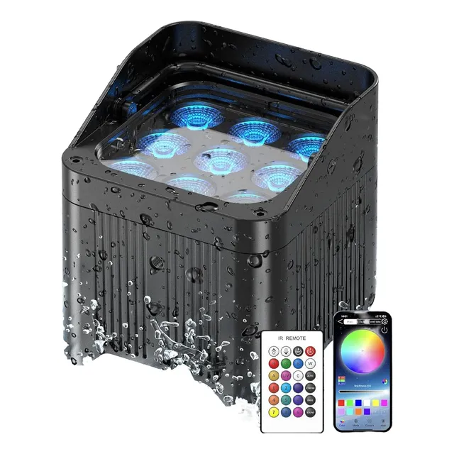 Ip65 Luces De Fiesta 9x25w Rgbwa+uv Batería Incorporada App