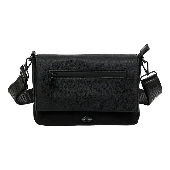Bandolera Las Oreiro Original Cartera Morral Mujer Bolsillo Acabado De Los Herrajes Negro Color Negro Correa De Hombro Negro Diseño De La Tela