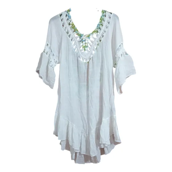 Blusa Nueva Shein Talla L  Blanca Y Crochet