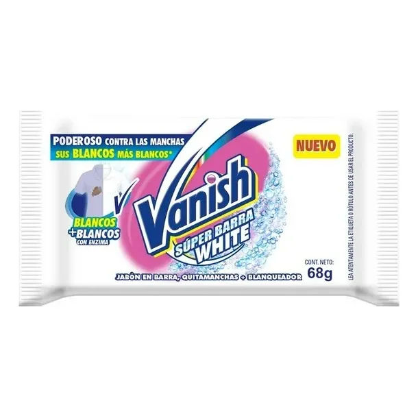Jabón En Barra Vanish White Quitamanchas + Blanqueador 68 G
