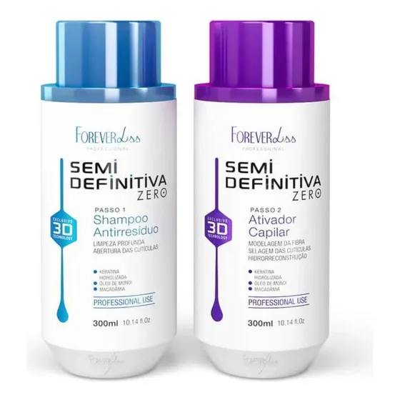 Kit Escova Semi Definitiva Forever Liss Zero 2x300ml