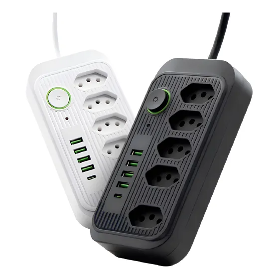 Extensão 5 Tomadas 4 Usb 1 Tipo C Pd Led Bivolt 110v 220v 2m
