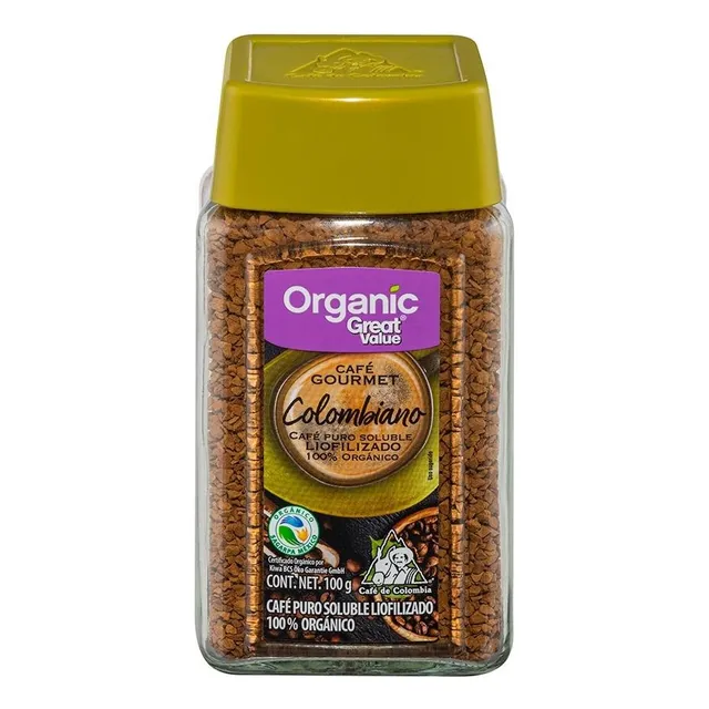 Café Soluble Great Value Colombiano Orgánico 100 Gr