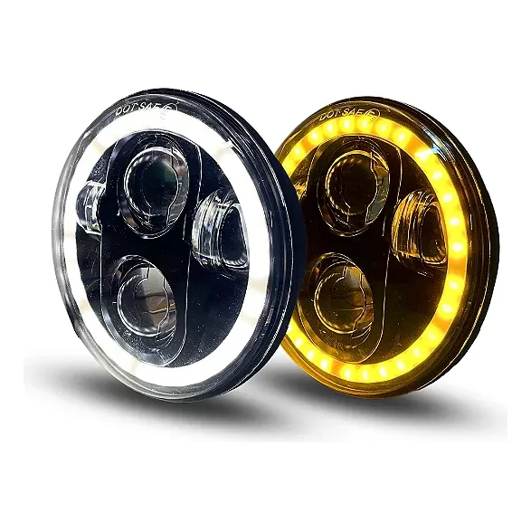 Par Farol Led 7 Polegadas Angel Eye Constelation Fusca Kombi