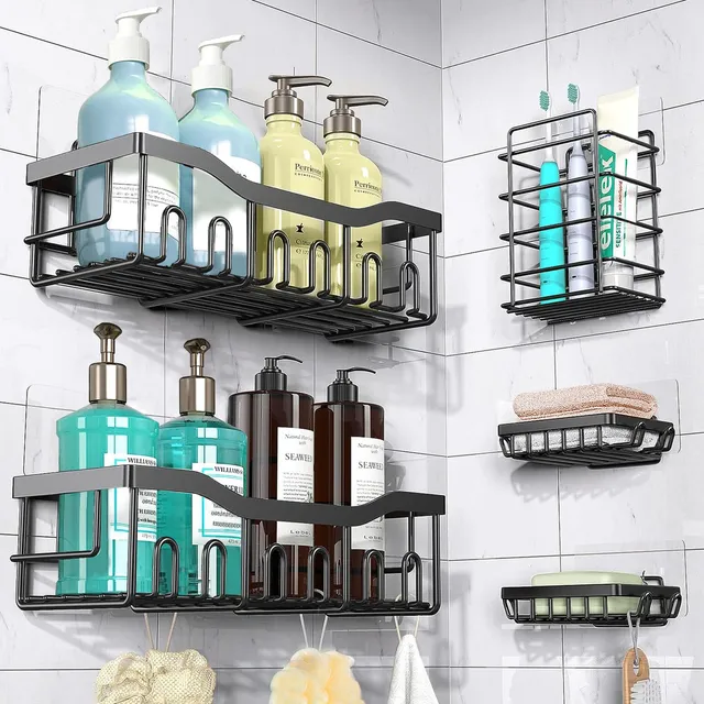 Set De 5 Estante Organizador Repisas Para Baño Con Adhesivos TrandThink T01
