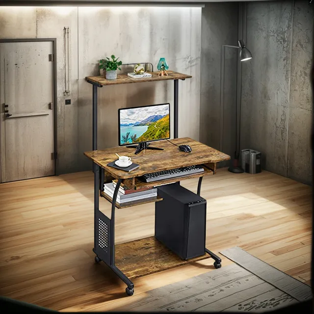 Mesa De Ordenador Rodante Para Hogar Compatible Con Pc Y Por