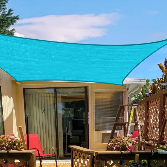 Toldo Tipo Vela Rectangular 3 X 4 Metro.color Azul Turquesa