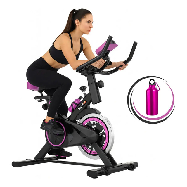 Bicicleta Ergométrica Fitness Para Cardio E Musculação 6kg Inercia Com Base Cor Preto E Ro...