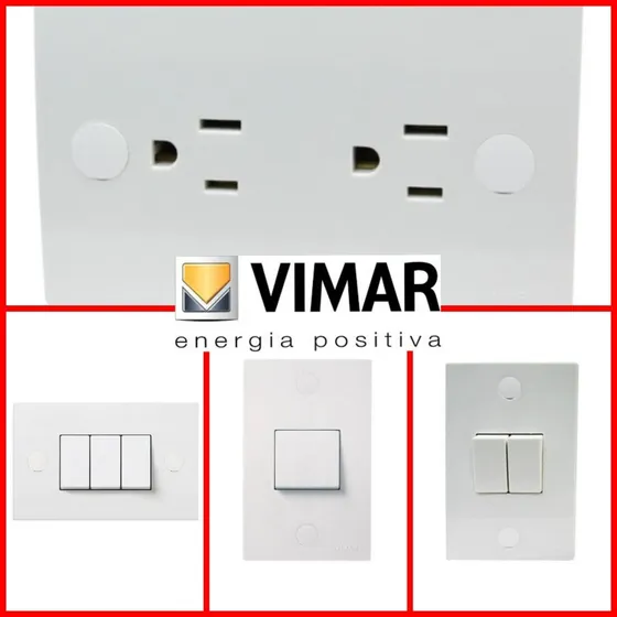 Enchufe Apagador Vimar Sencillo Doble Tomacorriente