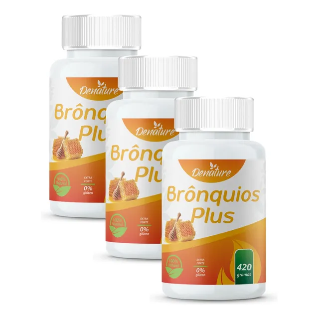 Kit 3  Frascos Xarope Bronquios Plus 420g - Linha Premium