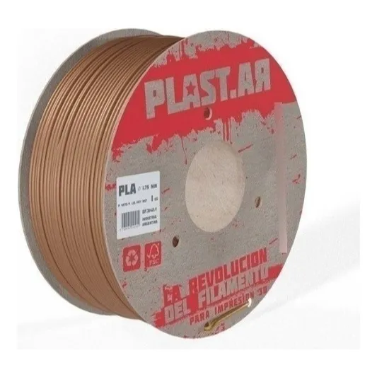 Filamento Impresora 3d Plastar Pla 1,75 1 Kg Color Marrón Metal