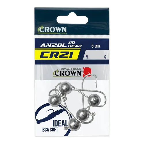 Anzol Jig Head Crown Cr21 Nº1 #1 5g Com 5 Unidades