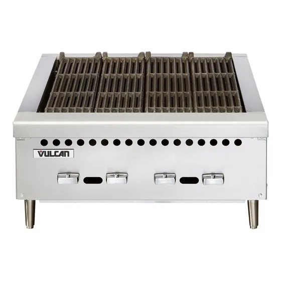 Churrasqueira a gás natural/engarrafado Vulcan VCRB25 do 64cm x 33cm x 68cm cor prateado com 4 fogões