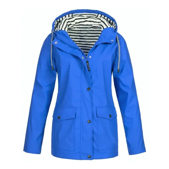 Gabardina Dama Con Gorro Desmontable Impermeable