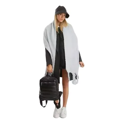 Bufanda Lana Nube Ruana Mantón Flecos Super Suave Liso Mujer