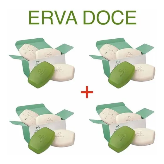 Kit C 4: Sabonete Vegetal Erva Doce Sortido C 4 Un./90 Cada