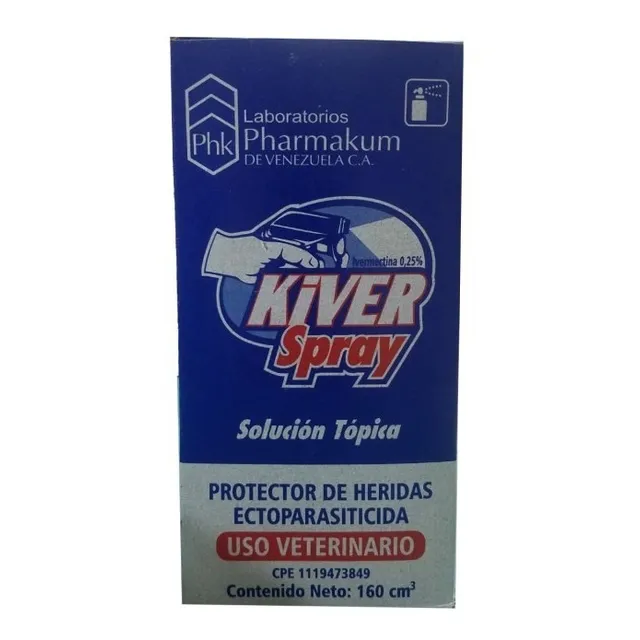 Kiver Spray 160 Cc. Ivermectina Para Miasis Gusaneras Sarna 