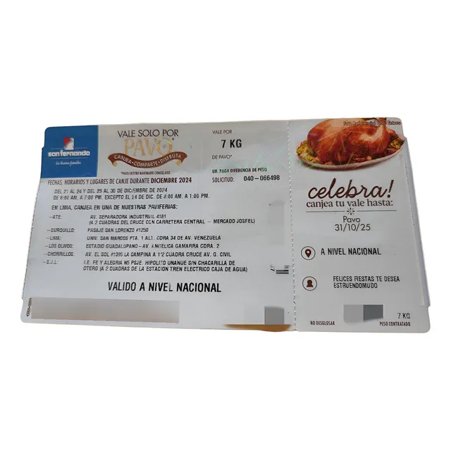 Vale De Pavo 7kg San Fernando