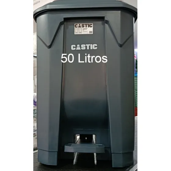 Papelera Plástica Pedal De 50lts