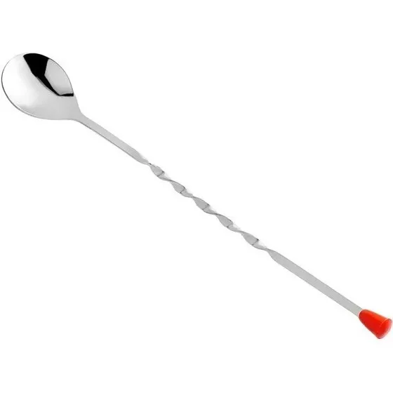 Mezclador Cucharilla Bartender Con Perilla Roja 11 Pulgadas