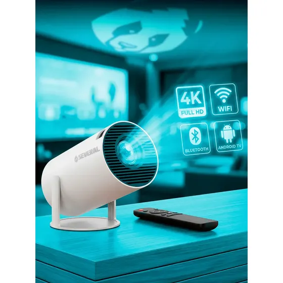 Projetor Smart Portátil Full Hd 4k Bluetooth Wifi Cor Branco Android 11.0 5g Tv Cinema Em Casa Several Importados