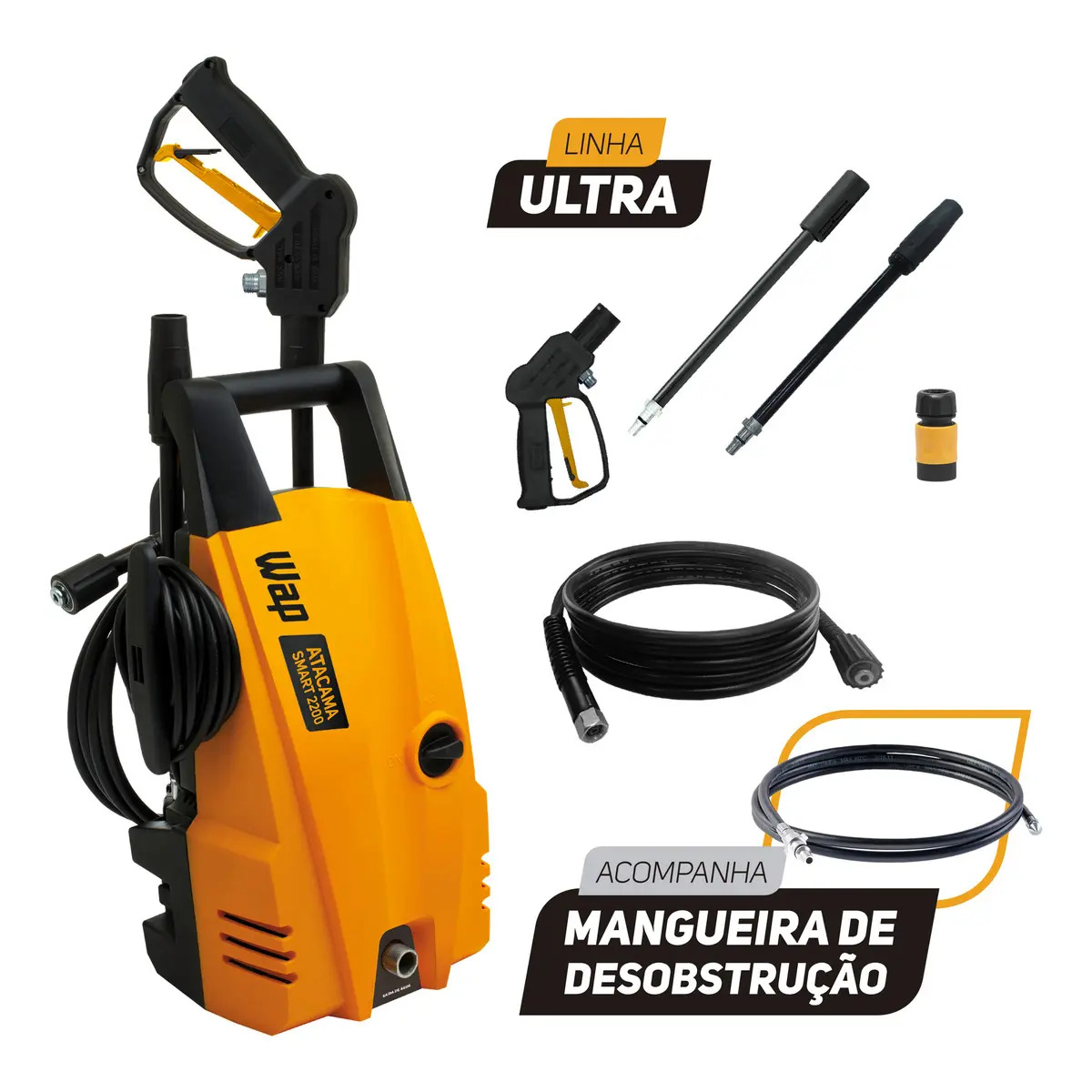 Desobstruidora de Alta Pressão WAP Atacama Smart Ultra Com Potência de 1400W 1500PSI Desobstruidora de Alta Pressão WAP Atacama Smart Ultra Com Potência de 1400W 1500PSI