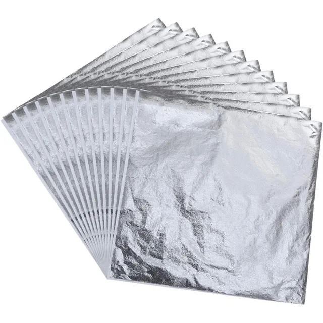 Hoja Hojilla Lámina Pan De Oro Color Plata 